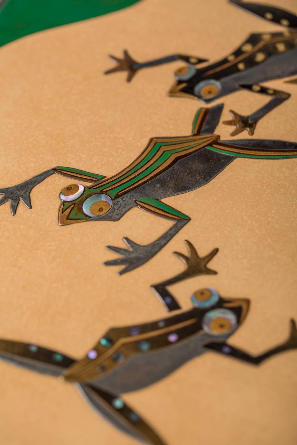 Japanese Lacquer Writing Box 'Suzuribako' with Frog Design 3