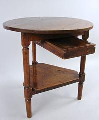 French Oak Cricket Table with Drawer