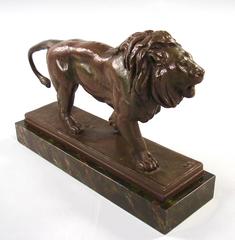 Bronze Patinated Plaster Model of Lion after a Model by Bayre