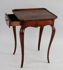 Louis XV Walnut Dish Top Table with Drawer