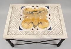 Fine Italian Inlaid Marble Low Table