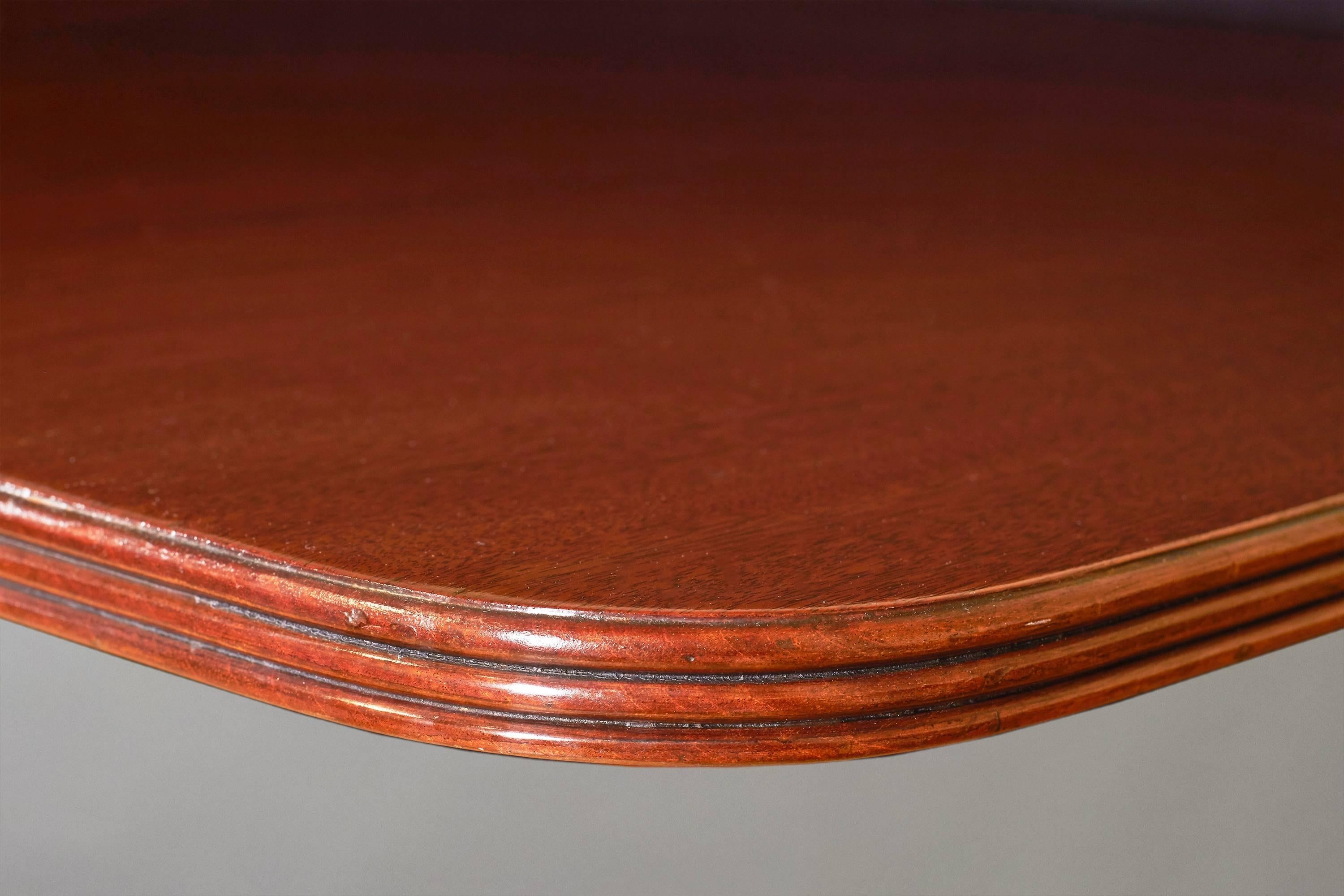 George III English Mahogany Two Pedestal Dining Table with Three Leaves