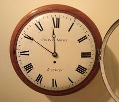 English Fusee Movement Mahogany Wall Clock by John Gross