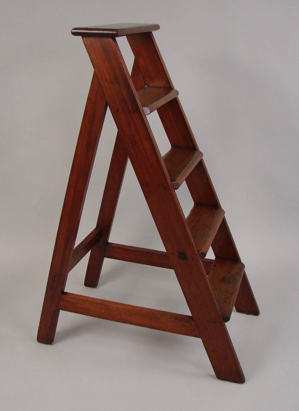 English Mahogany Library Ladder at 1stdibs