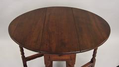Small William & Mary Style Walnut and Oak Gateleg Table with Drawer
