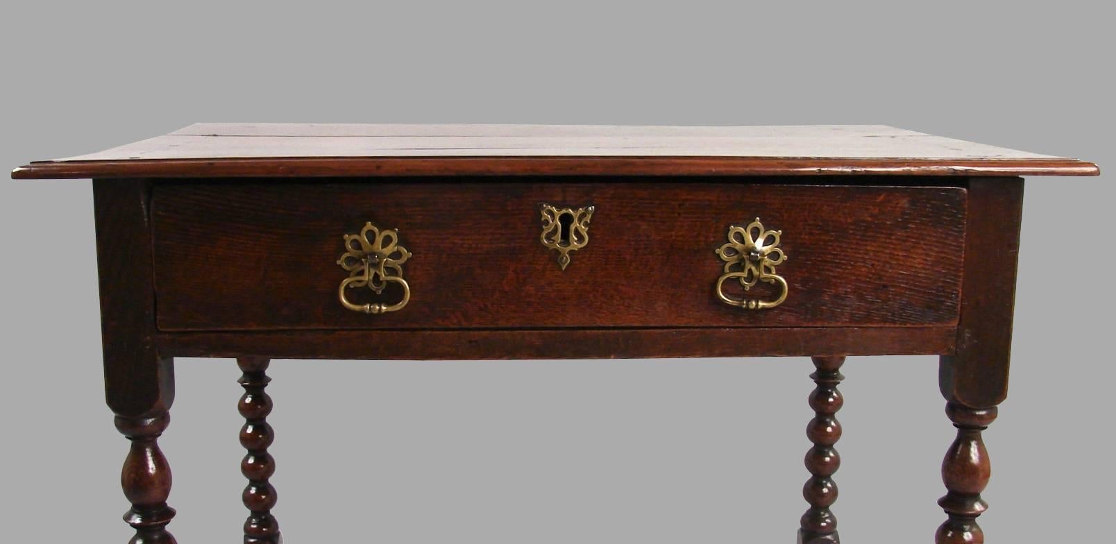 17th Century William and Mary Oak Table with Drawer