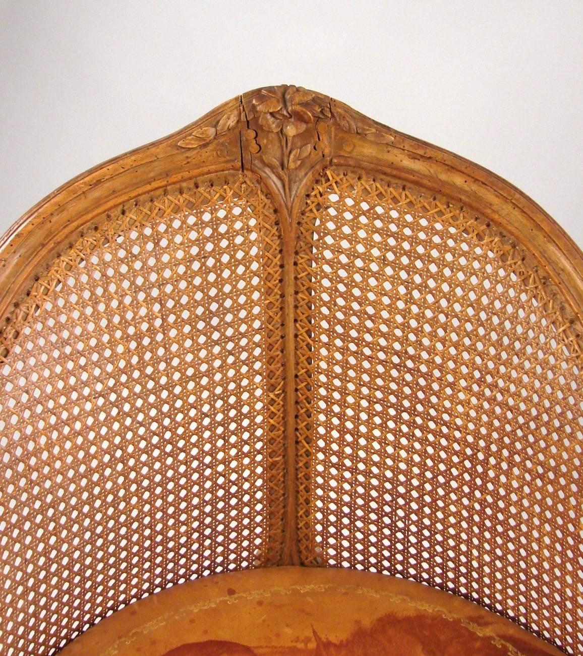 Louis XV Walnut Caned Armchair In Good Condition In San Francisco, CA