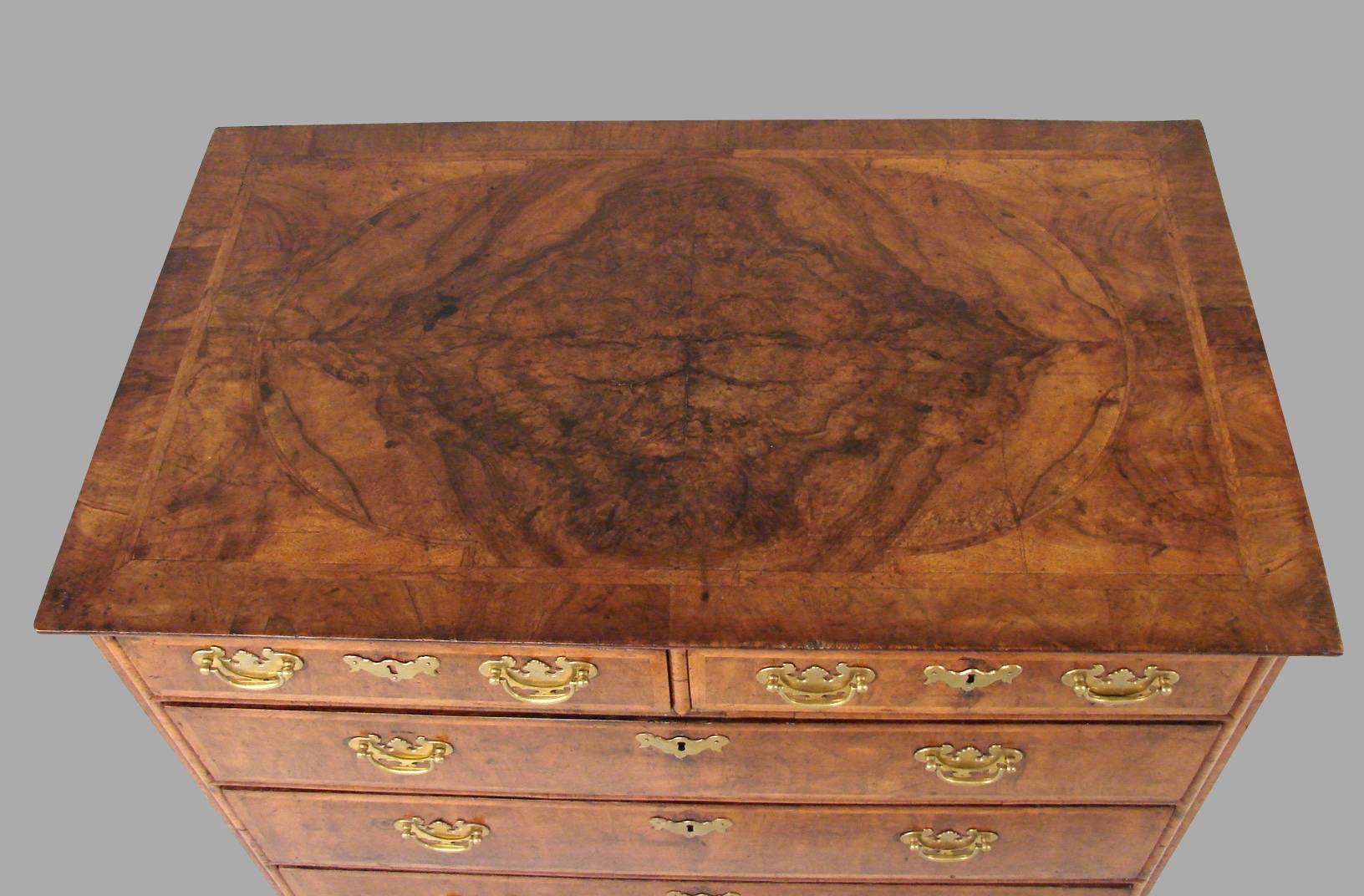 George I Inlaid Walnut Chest In Good Condition In San Francisco, CA