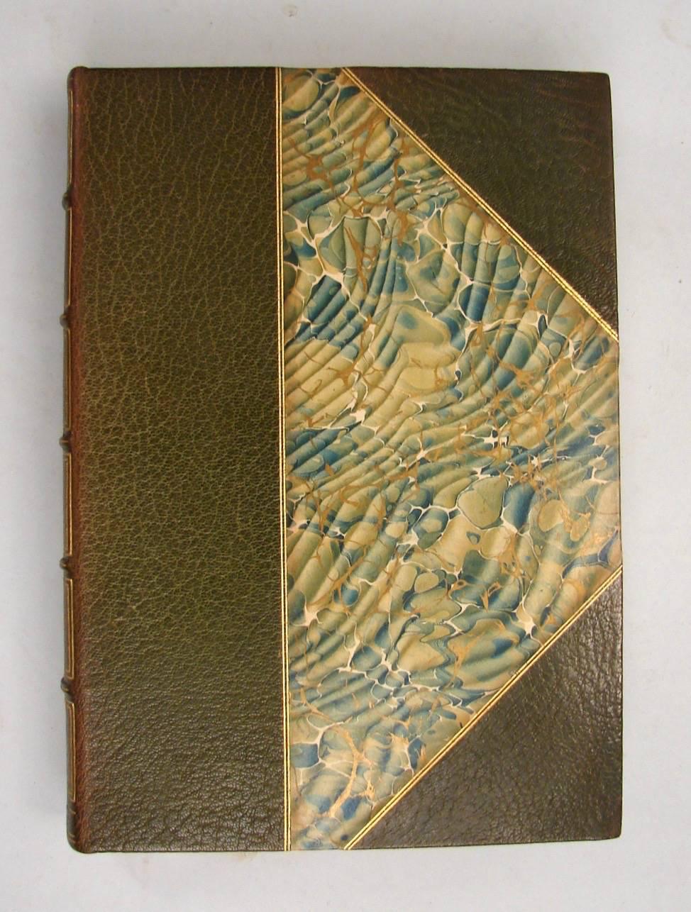 The Iliad of Homer translated by William Cullen Bryant, bound in 3/4 olive green levant morocco, gilt paneled backs, large paper edition limited to 600 copies of which this is number 158. Published Boston, Houghton Mifflin 1905. Very fine condition.
