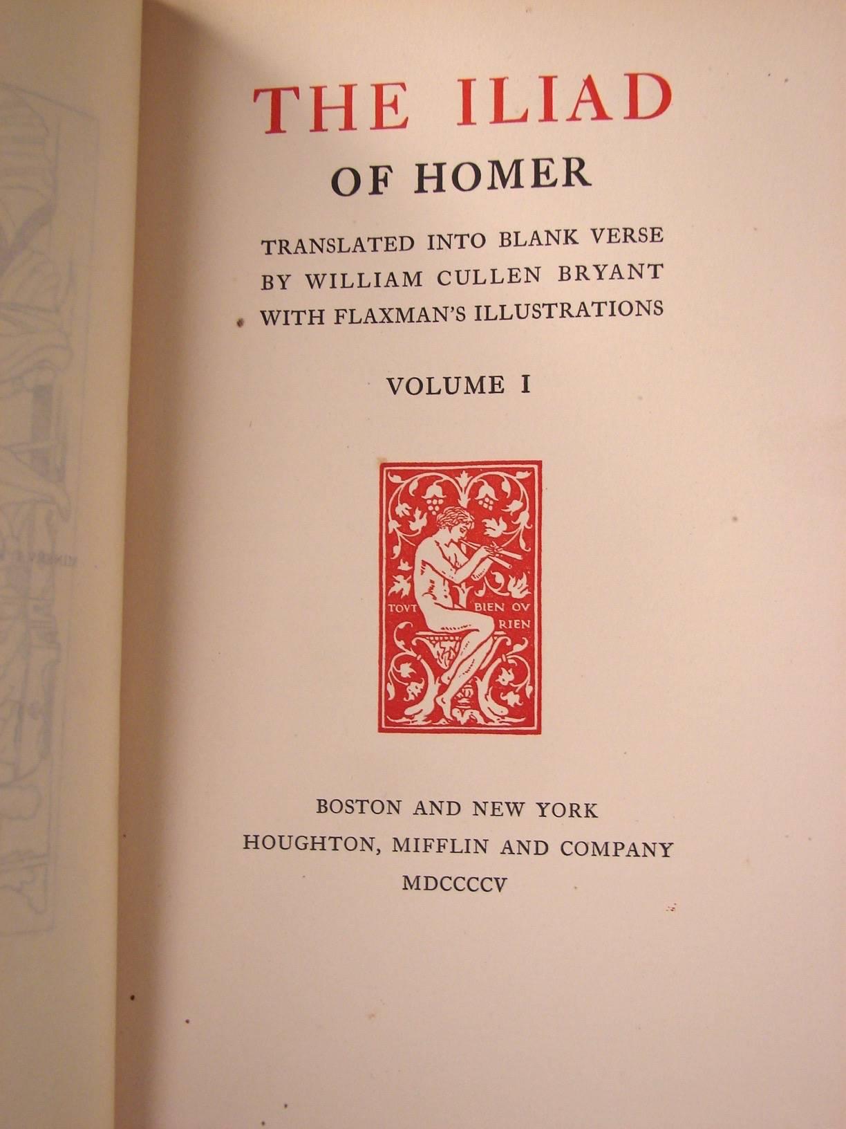 American Homer's Illiad Limited Edition in Four Volume Leather Bound Set 