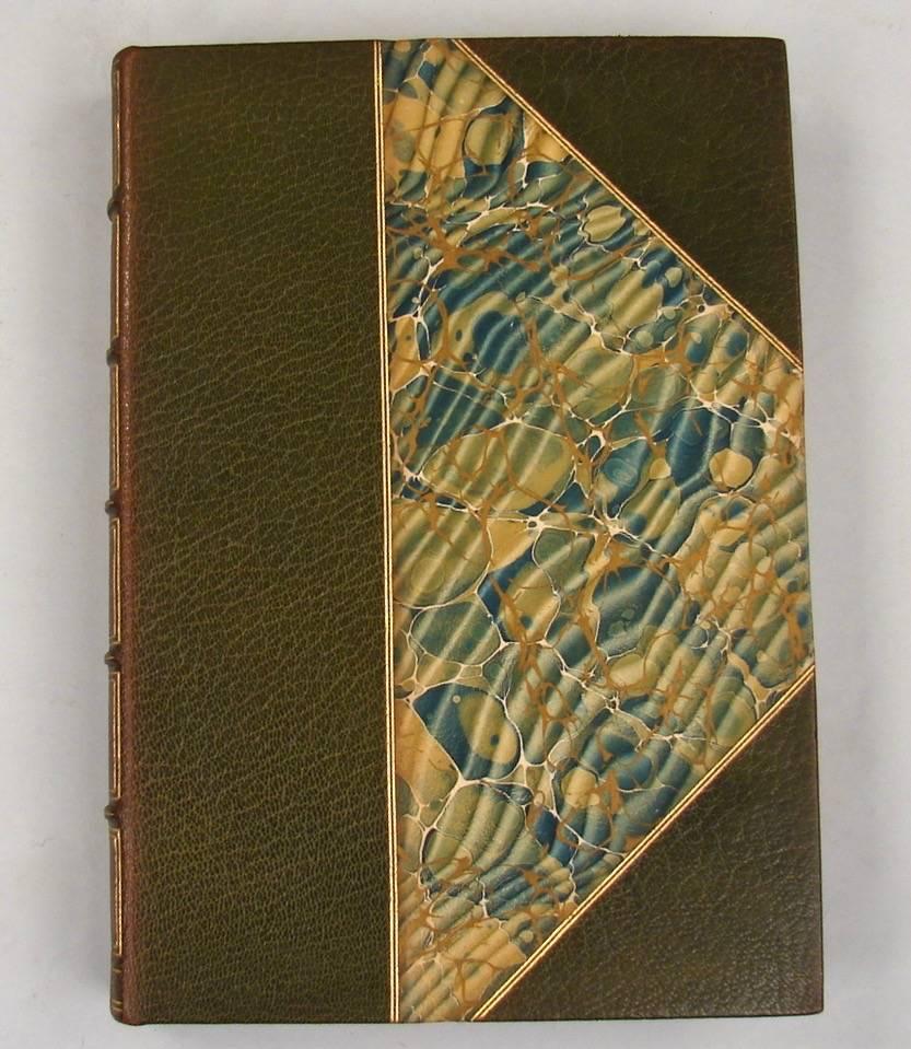 The Odyssey of Homer translated by William Cullen Bryant, bound in 3/4 olive green levant morocco, gilt paneled backs, large paper edition limited to 600 copies of which this is number 158. Published Boston, Houghton Mifflin 1905. Very fine