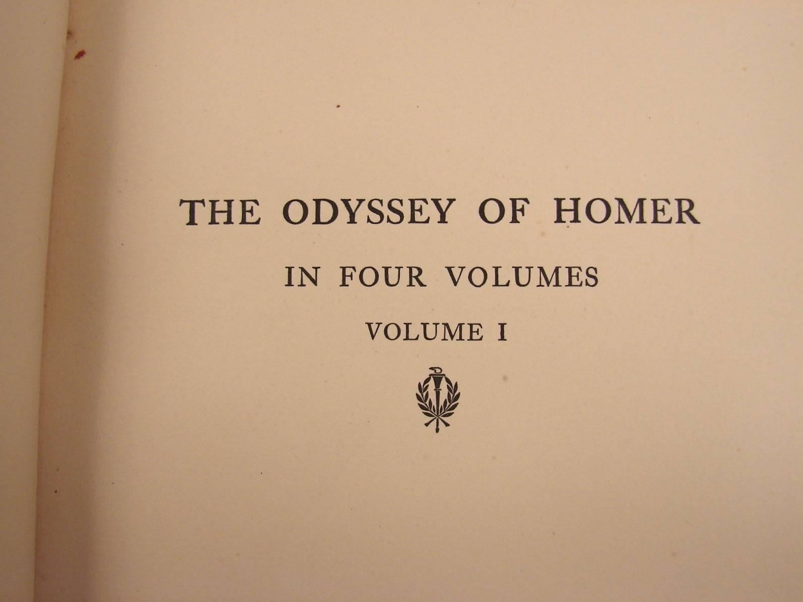 20th Century Homer's Odyssey Limited Edition in Four Volume Leather Bound Set 