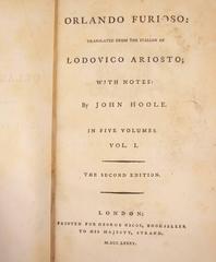 Orlando Furioso Translated from the Italian by John Hoole, 2nd Edition 1785