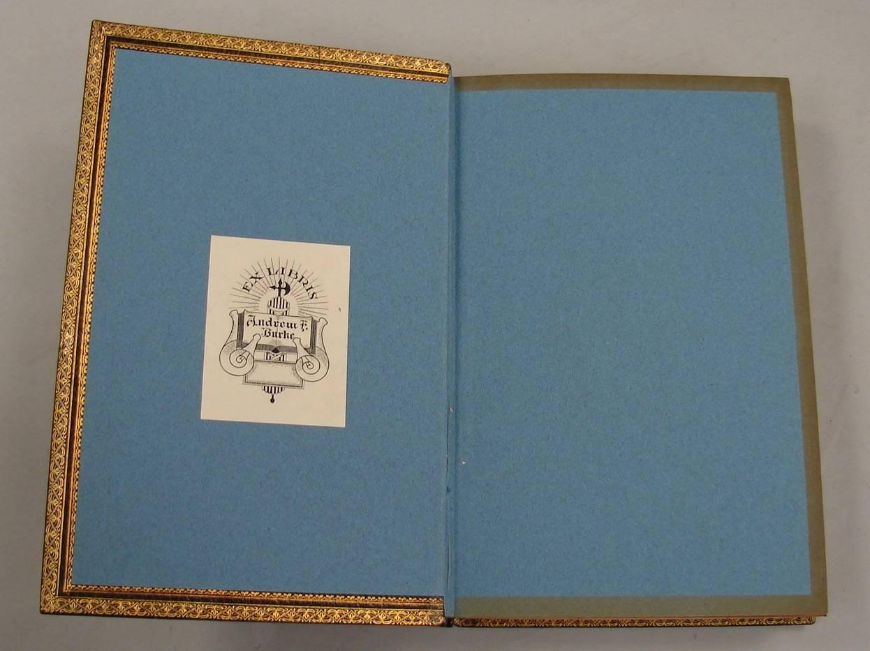 Scottish Moliere's Works in Five Volumes in Blue Leather with Gilt Tooled Spine