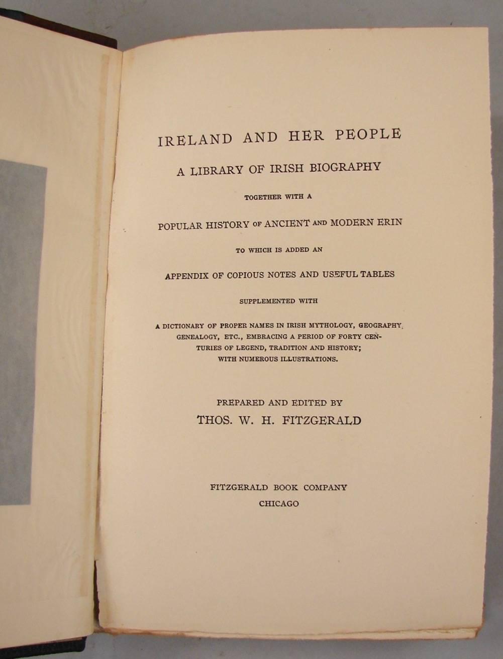 Irish Ireland and Her People Five Volumes by Thomas Fitzgerald Leather-Bound