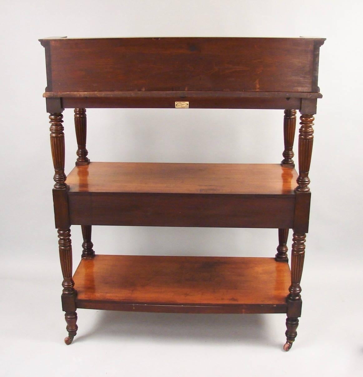 English Victorian Walnut Three-Tier Server by S.G. Vaughan and Company 1