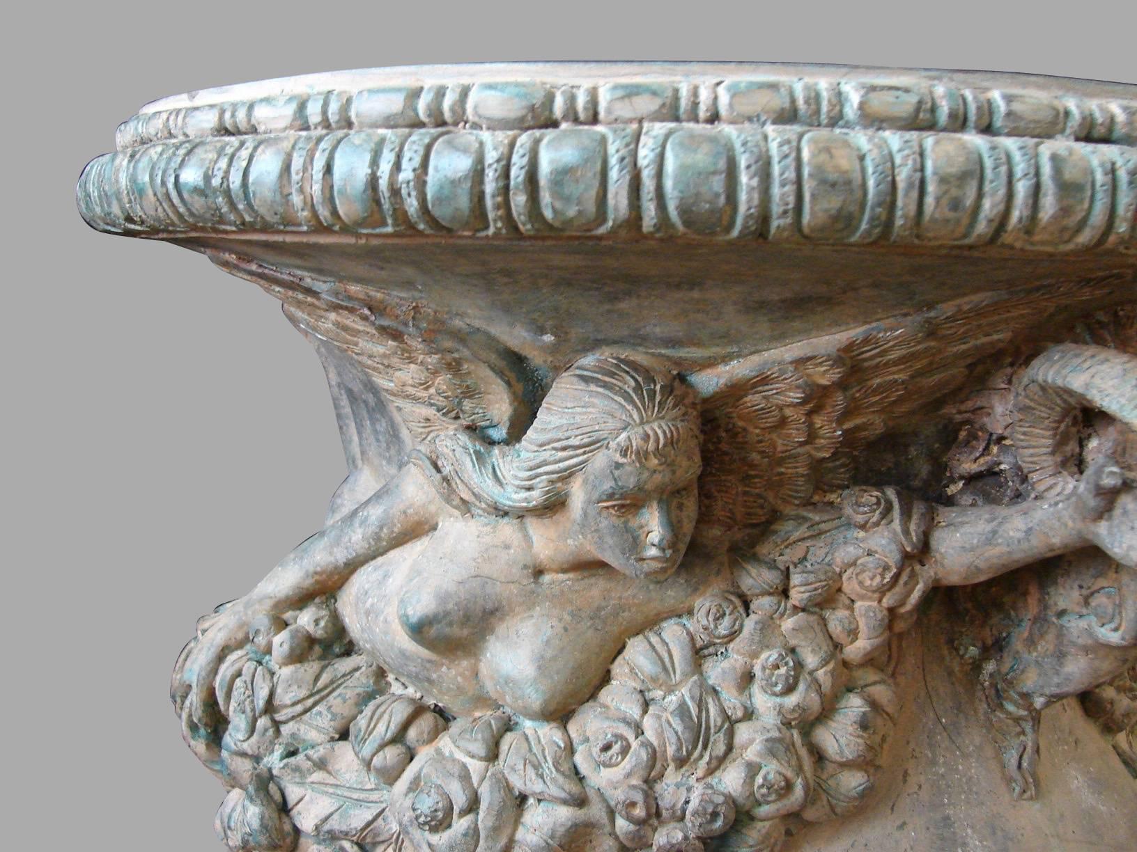 20th Century Neoclassical Style Planters, Patinated Bronze 