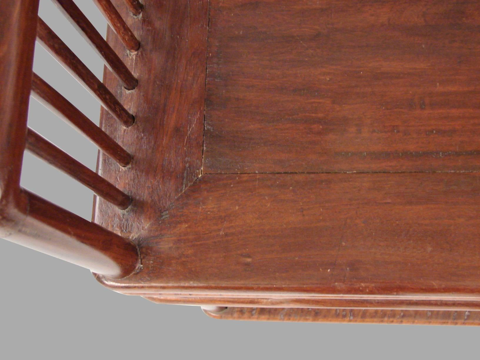Chinese Ming Style Hardwood Spindle Back Bench 1