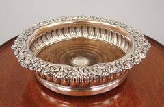 Pair of Old Sheffield Wine Coasters Hallmarked for T and J. Creswick