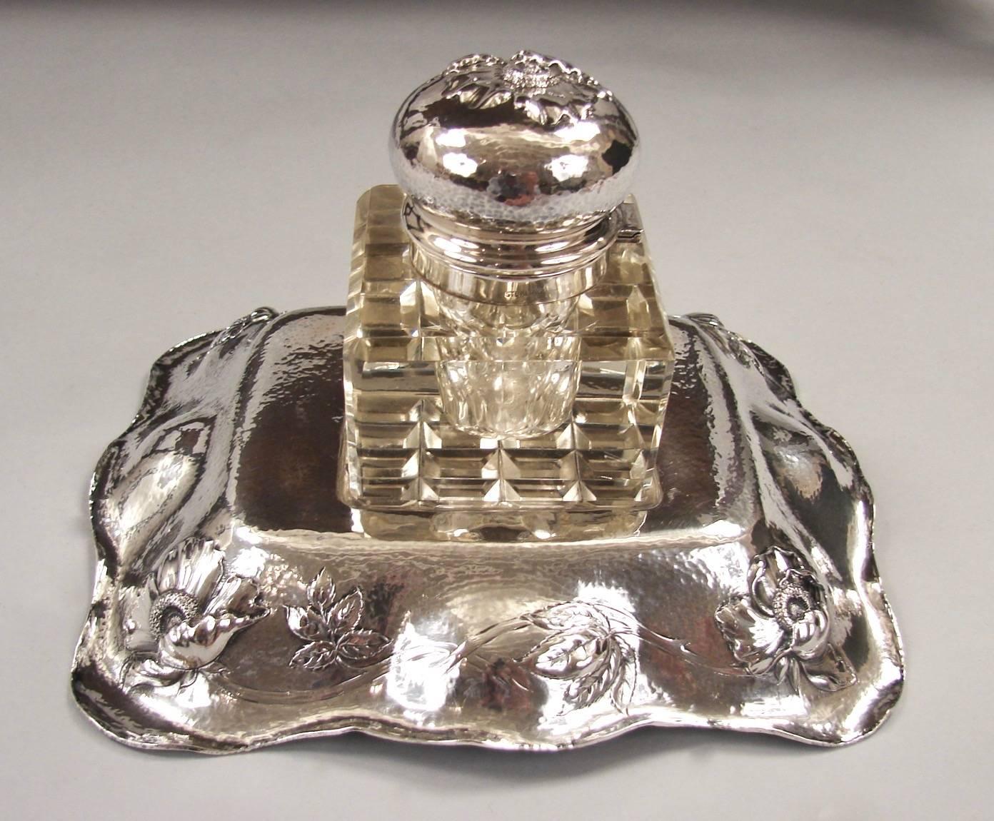 American Art Nouveau Sterling Silver Inkstand by Barbour Silver Company 2