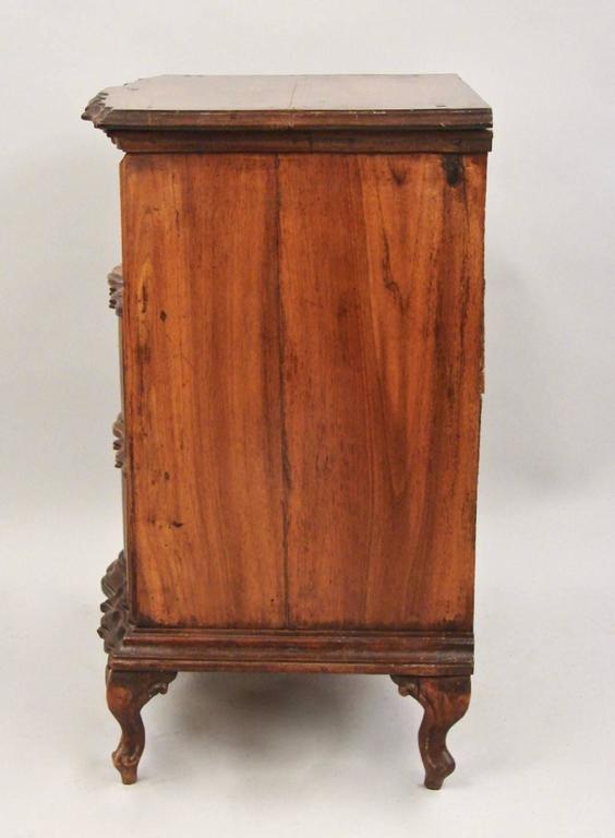 Italian Walnut Neoclassical Commodino with Single Drawer 