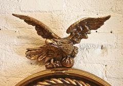 Regency Giltwood Bullseye Mirror with Eagle Cresting