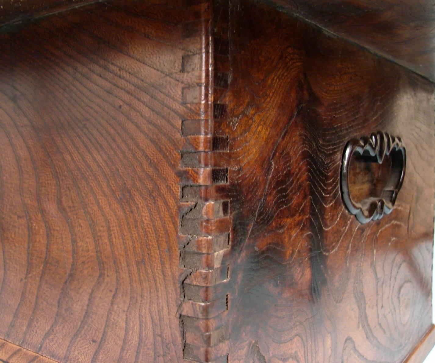 Copper Japanese Keyaki 'Elm' Hibachi with three Drawers