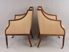 Pair of Regency Style Upholstered Arm Chairs