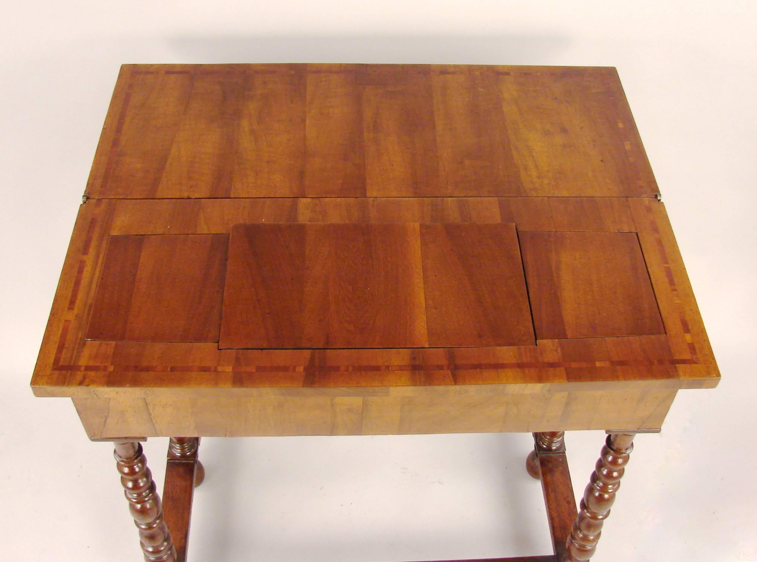 English William and Mary Inlaid Gateleg Game Table