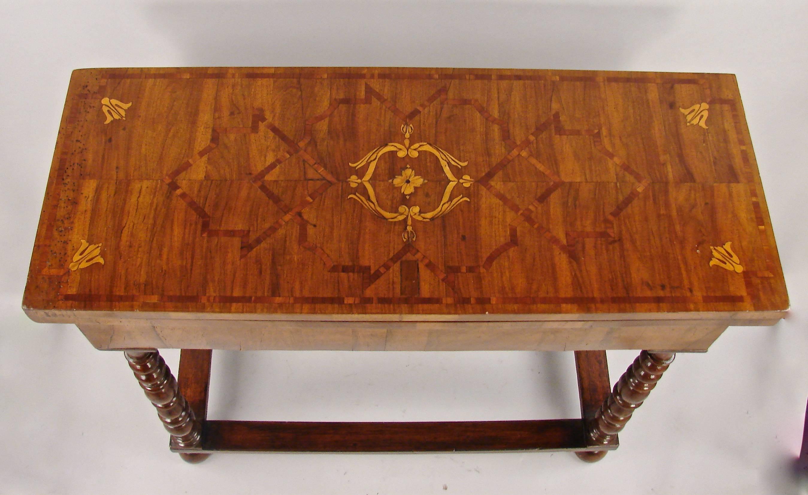 Inlay William and Mary Inlaid Gateleg Game Table