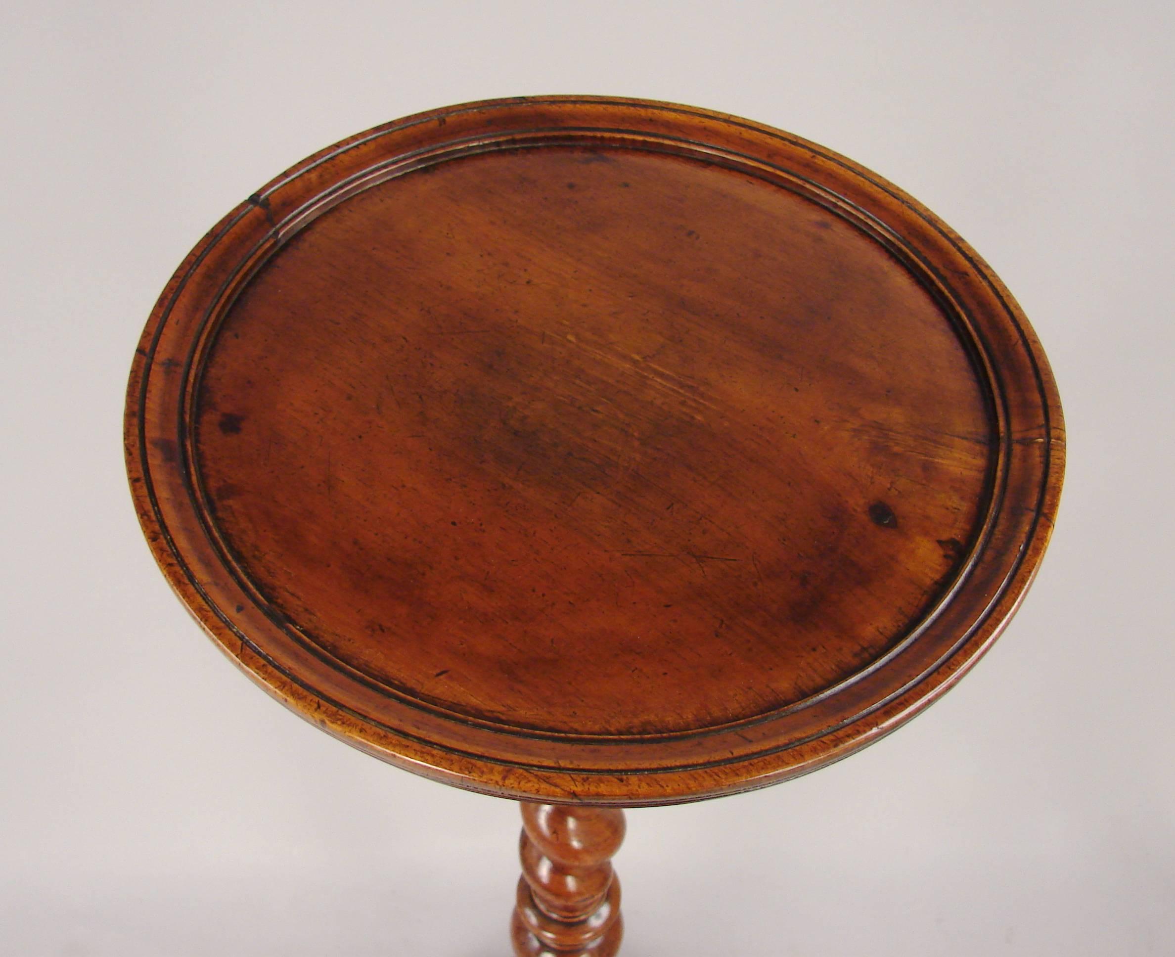 English William and Mary Walnut Candle Stand