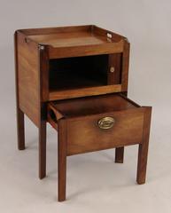George III Mahogany Bedside Commode with Tambour Door