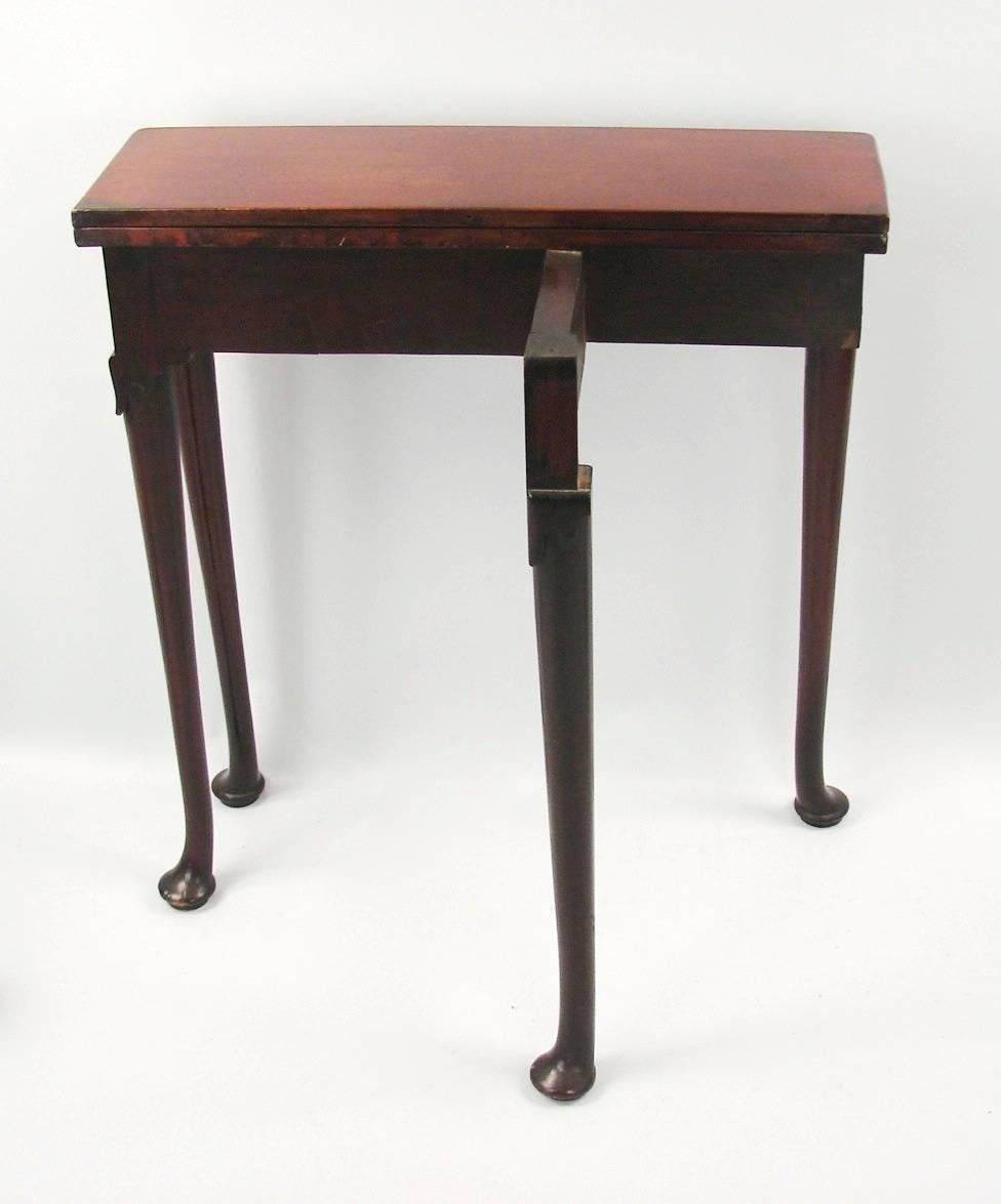 English George II Mahogany Fold over Table of Unusually Narrow Proportions