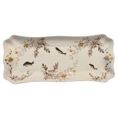 Antique Signed Haviland Limoges Hand Painted Fish Platter of Rectangular Form
