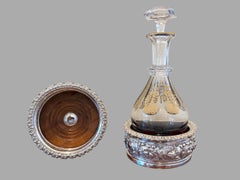 Pair of Large Regency Repousse Sterling Silver Wine Coasters S.C. Younge & Co.