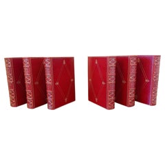 Robert Burns 6 Volumes Extra Illustrated Edition in Full Red Morocco Bindings