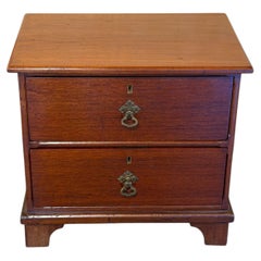 Small English Georgian Style Mahogany 2 Drawer Chest or Nightstand