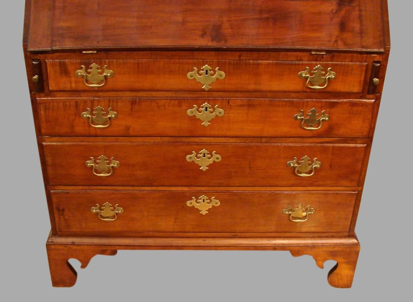 18th Century and Earlier 18th Century American Maple Secretary Bookcase