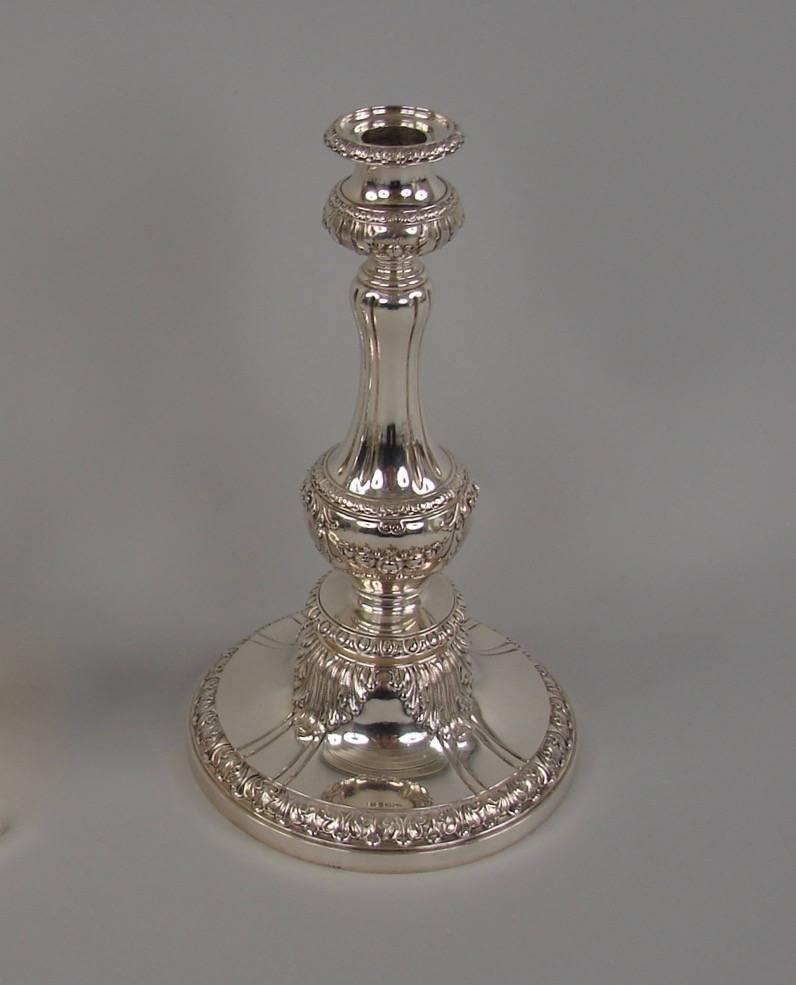 American Impressive Pair of Gorham Sterling Silver Five-Light Candelabra