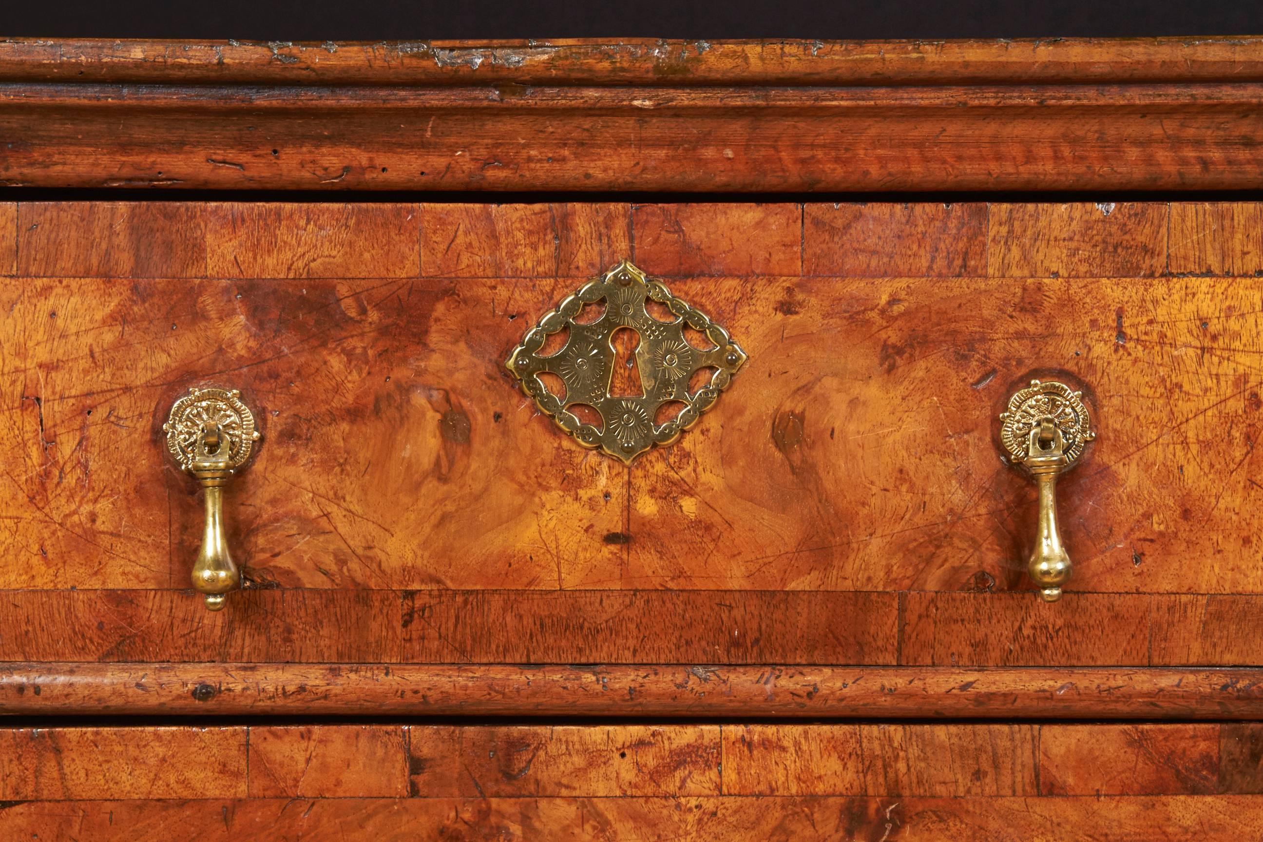 William and Mary Walnut Five-Drawer Chest 1