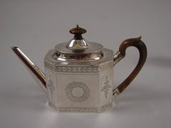 Georgian Sterling Silver Teapot and Associated Sterling Silver Creamer