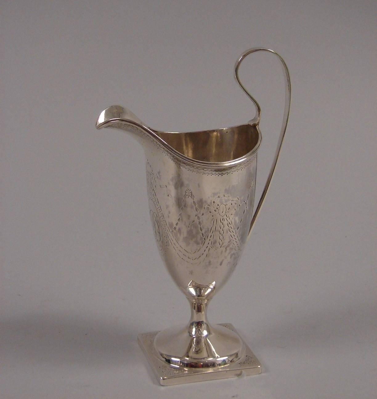 George III Georgian Sterling Silver Teapot and Associated Sterling Silver Creamer