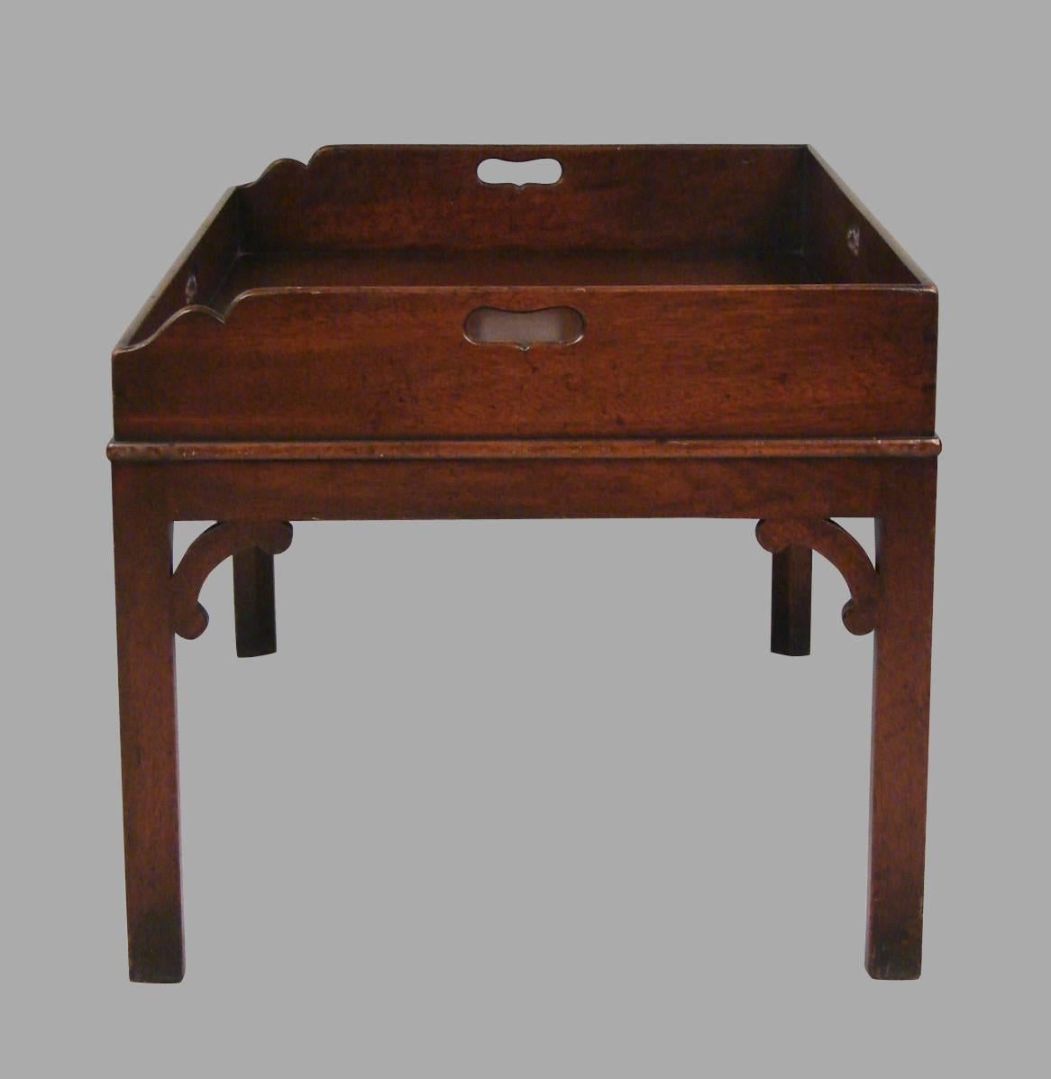 English Regency Figured Mahogany Butler's Tray on Later Stand