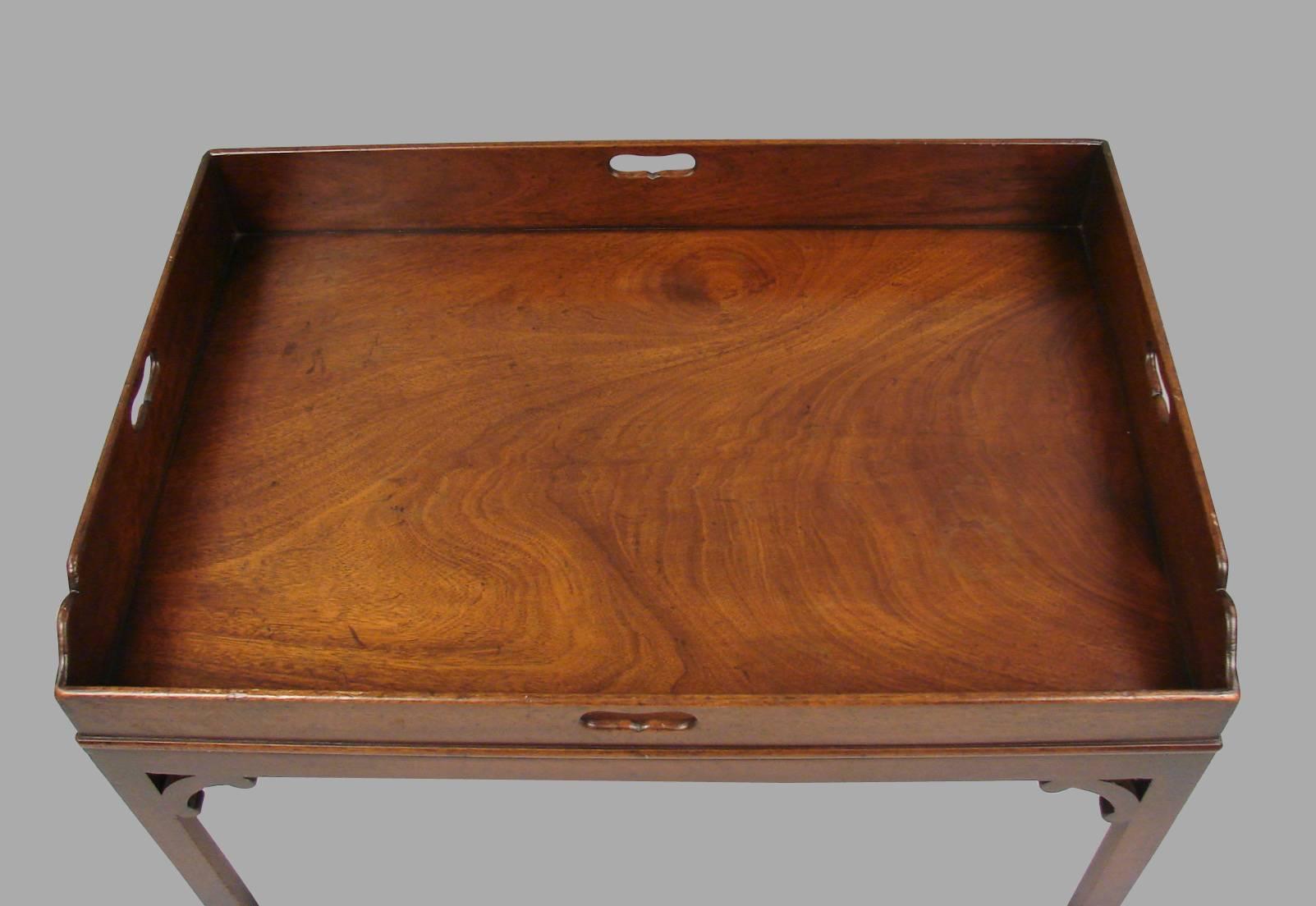 Regency Figured Mahogany Butler's Tray on Later Stand In Good Condition In San Francisco, CA