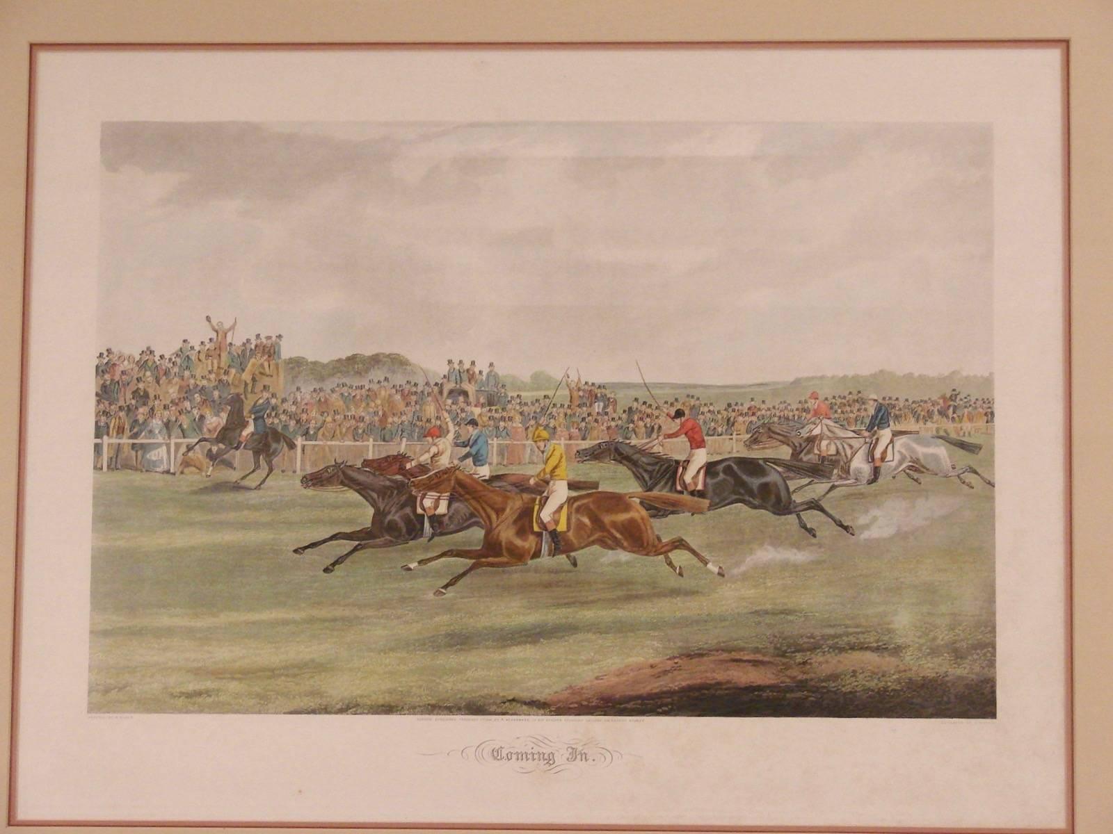 Pair of English Colored Engravings of Thoroughbred Racing after Alken 1