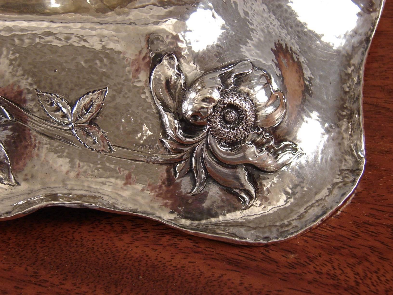 American Art Nouveau Sterling Silver Inkstand by Barbour Silver Company In Excellent Condition In San Francisco, CA