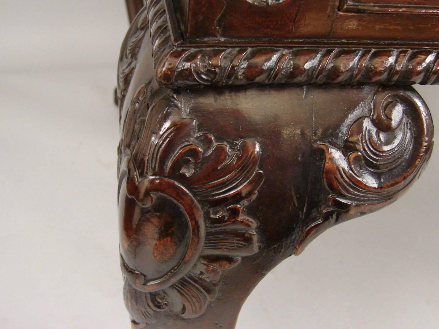 Leather Georgian Style Partners Writing Table with Six Drawers