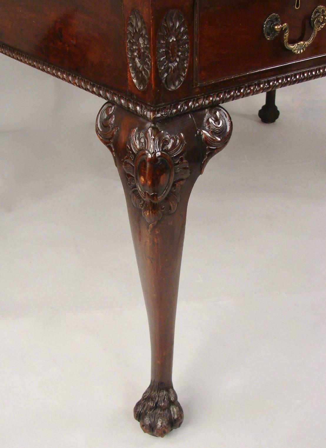 English Georgian Style Partners Writing Table with Six Drawers