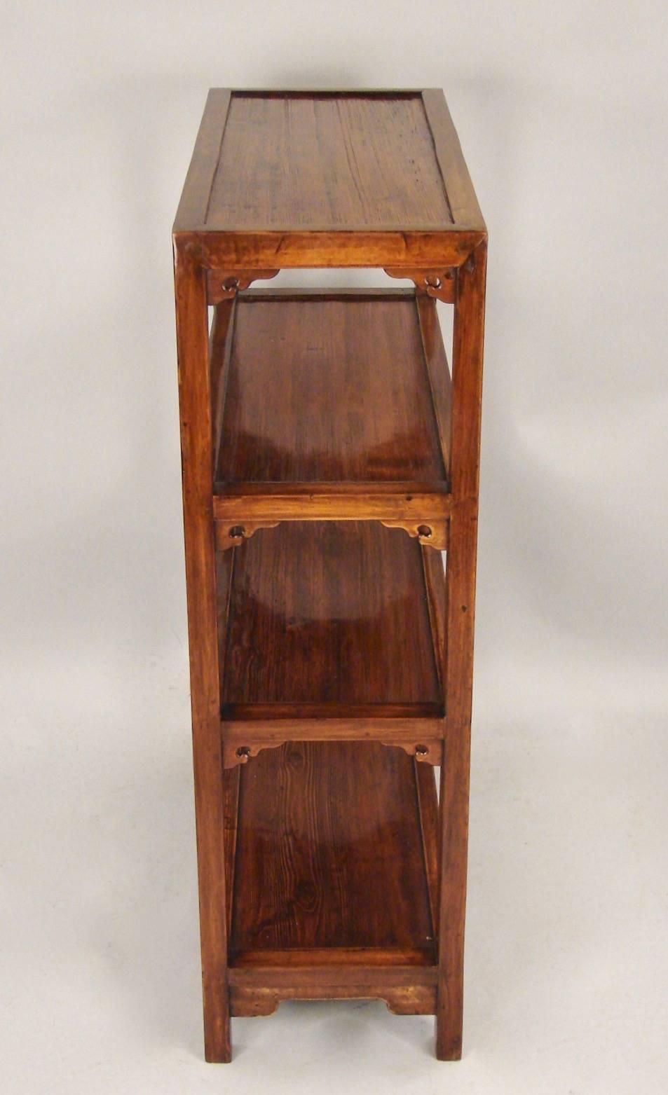 Chinese Elm Four-Tier Bookcase of Small Size 4