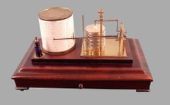 English Mahogany Cased Recording Barometer by Short and Mason